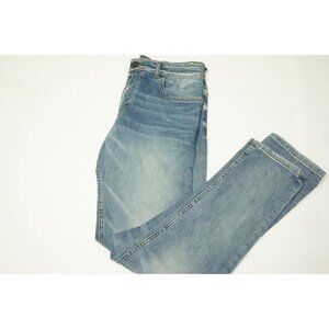 Isaia Napoli Medium Wash Distressed Cotton Blue Jeans Denim Jeans 48 Brand New